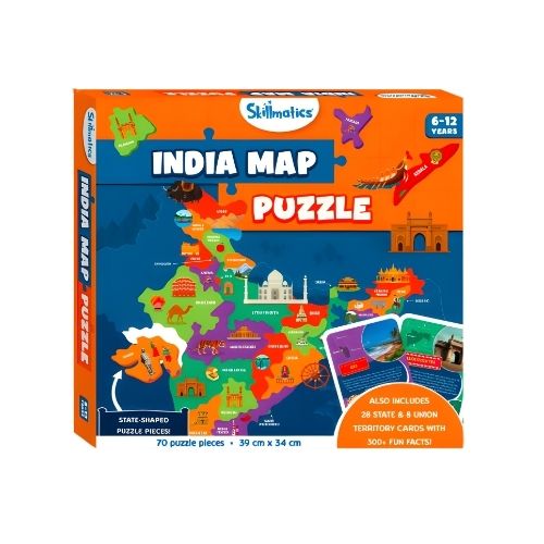 India Map Puzzle for Kids | State-Shaped Educational Puzzle (70 Pieces)