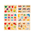 Wooden Puzzle Boards Set | Fruits, Animals, Shapes & Vehicles (6 Boards)